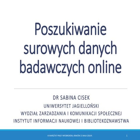 Poszukiwanie surowych danych badawczych online 
