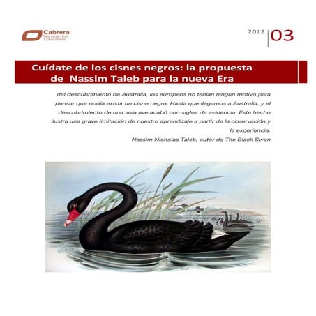 Cuaderno de Innovación 03. Cuídate de los cisnes negros