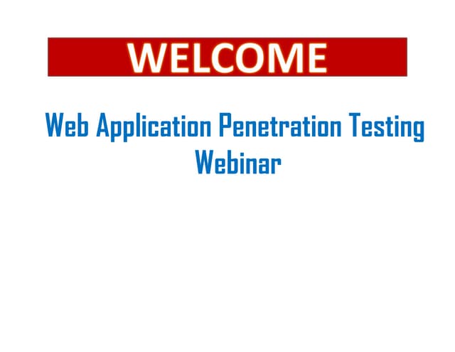 Web Application Penetration Testing 