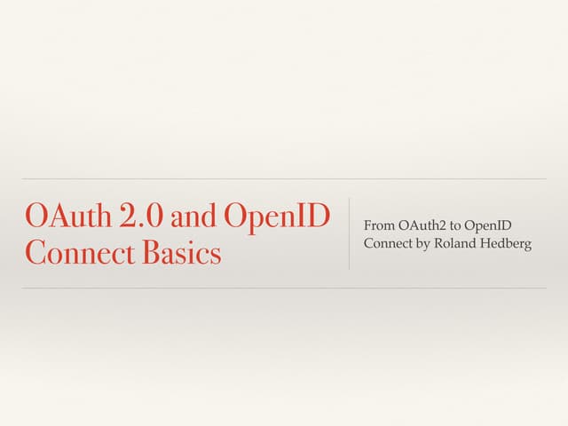CIS14: Working with OAuth and OpenID Connect