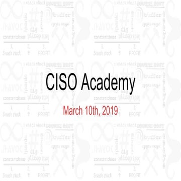 Ciso Academy 3-10-2019
