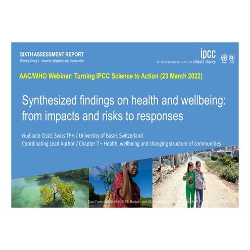 Dr. Guéladio Cissé's presentation on IPCC findings - Health, Wellbeing and th...