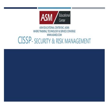Cissp- Security and Risk Management