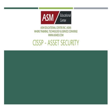 CISSP Certification-Asset Security