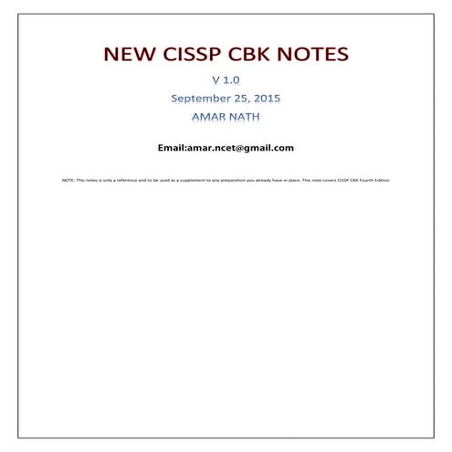 Cissp notes