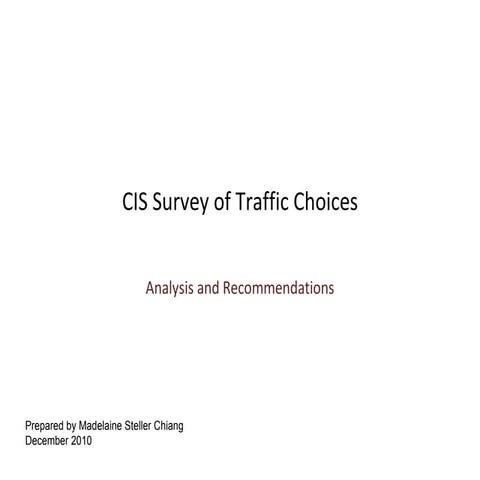 CIS Traffic Survey Results