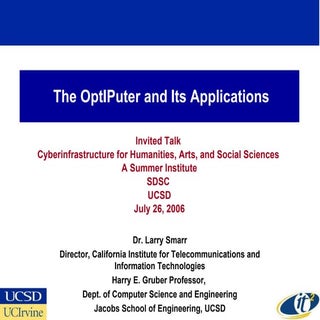 The OptIPuter and Its Applications