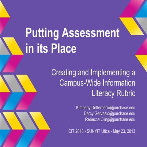 Putting Assessment in its Place