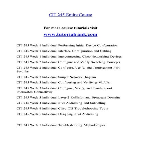  CIT 245 Effective Communication/tutorialrank.com