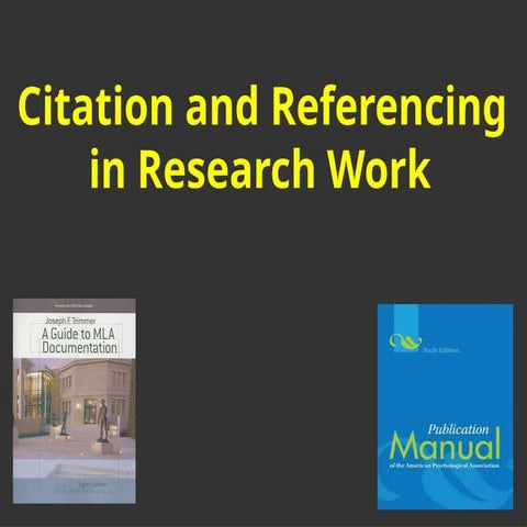 Citation1 Referencing Styles APA MLA Chicago