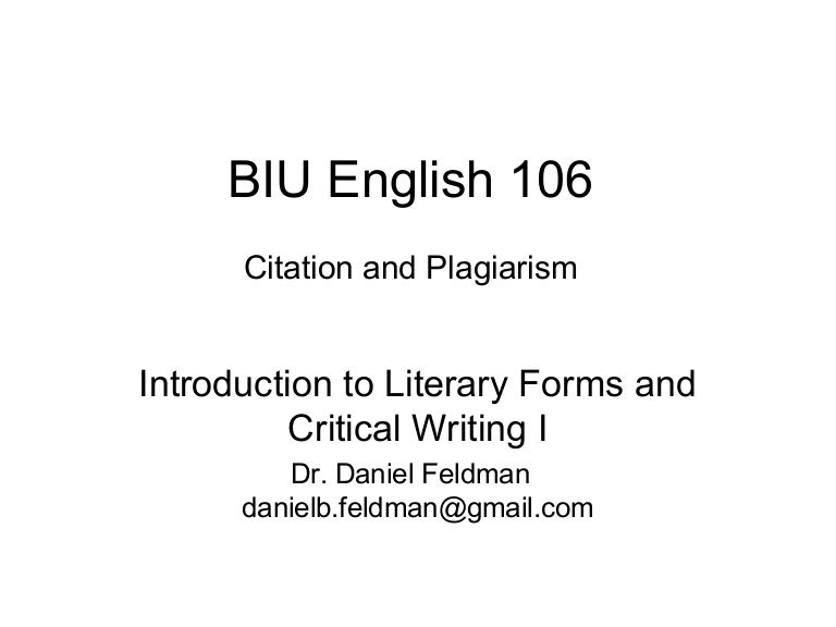 Citation and plagiarism