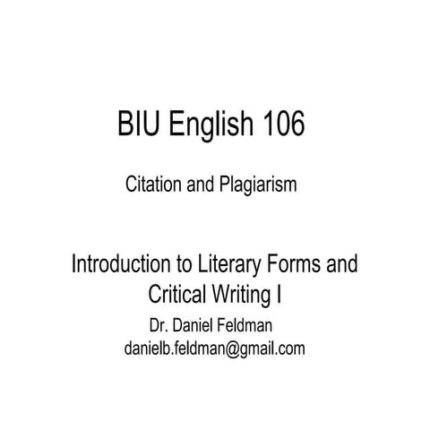 Citation and plagiarism