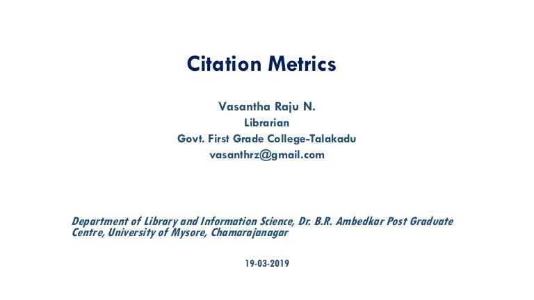Citation metrics