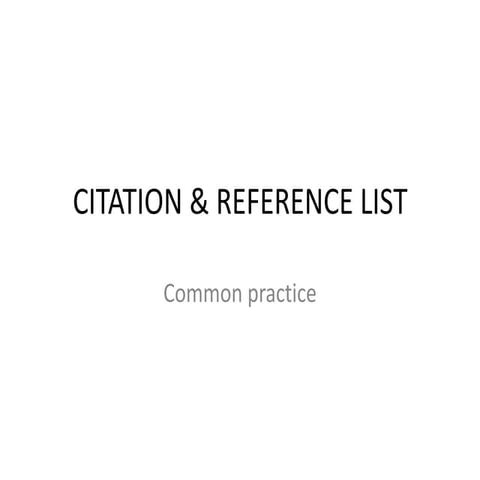Citation & Referencing Skills