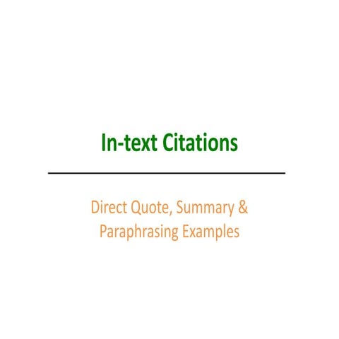 Citations & Paraphrasing | PPTX
