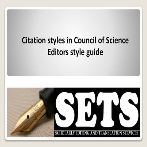 Citation styles in council of science edit.