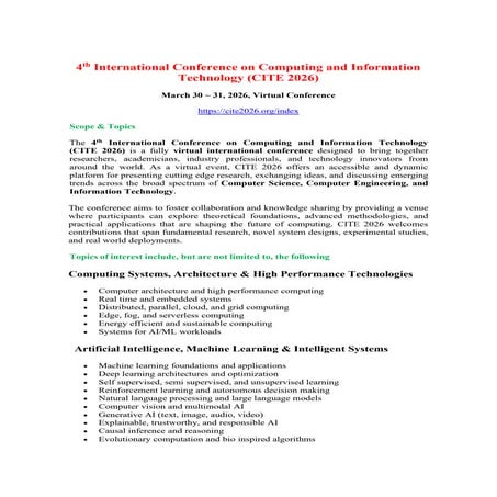 🌐 4th International Conference on Computing and Information Technology ...