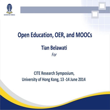 Cite symposium Open Education, Open Educational Resources and MOOCsopen ed, o...