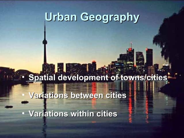 Cities 11 Urban Geography 111