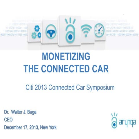 MONETIZING  THE CONNECTED CAR, Citi 2013 Connected Car Symposium