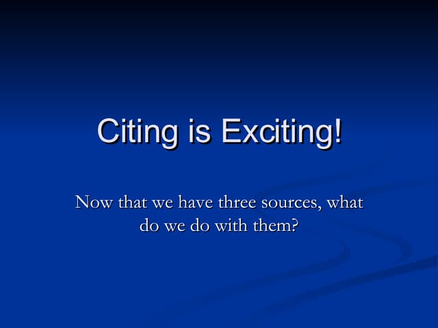 Citing Is Exciting![1]