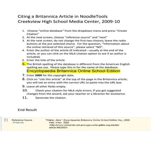 How To Cite a Britannica Article in NoodleTools