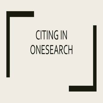 Citing in OneSearch