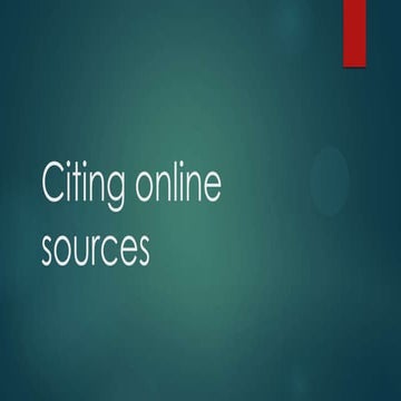 Citing online sources