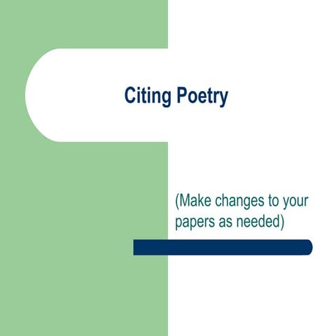 Citing poetry