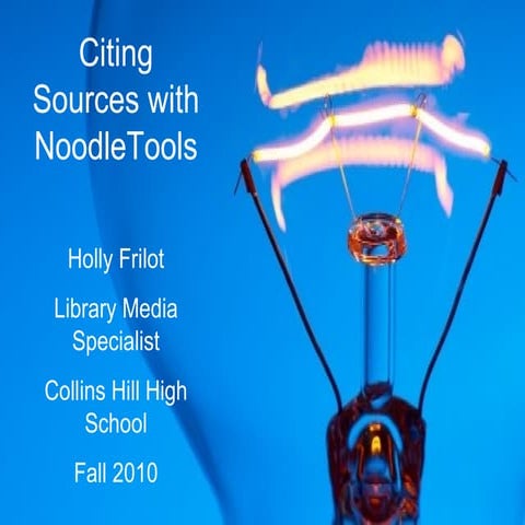 Citing Sources with Noodletools