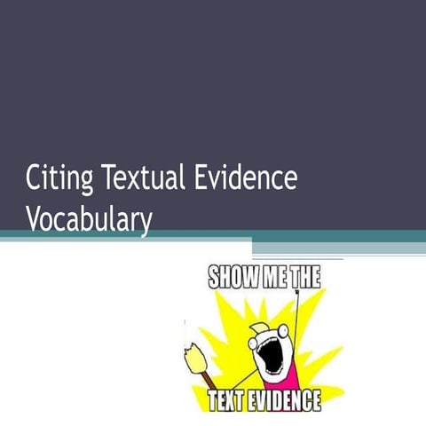 Citing Textual Evidence Vocabulary