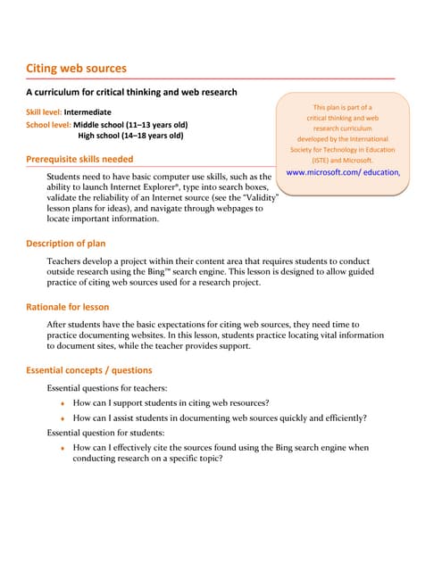 Citing web sources_lesson_plan_intermediate
