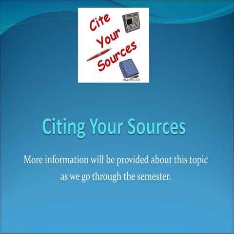 Citing your sources