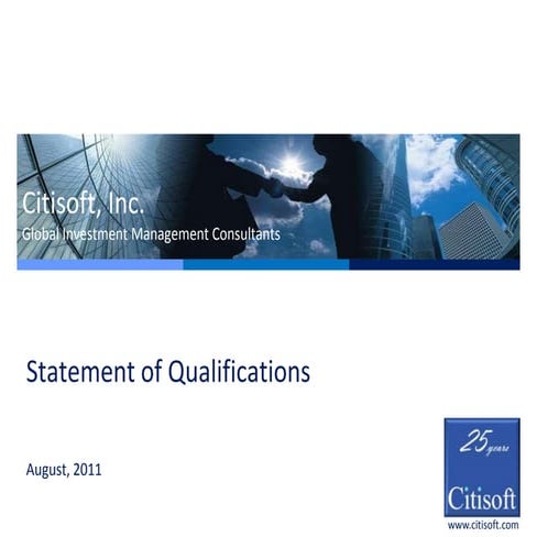 Citisoft Qualifications Aug 2011
