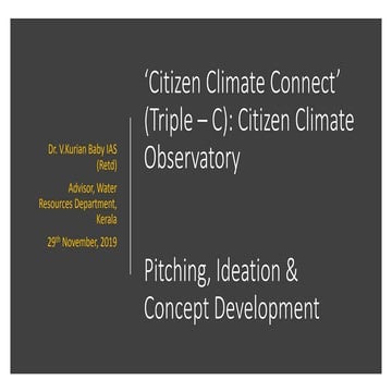 Citizen climate connect  pitch k baby nov 2019  