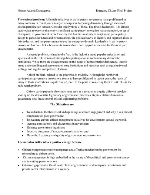 Citizen engagement final project