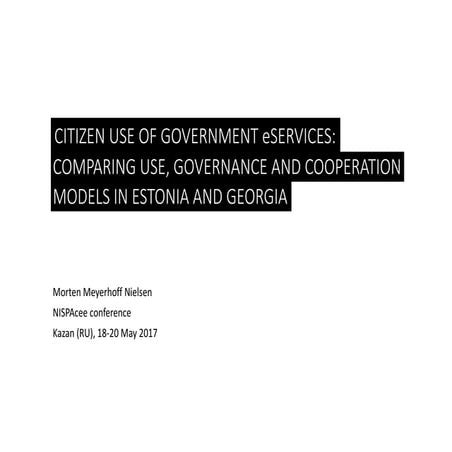 Citizen use of government eService: Comparing use, governance and cooperation...