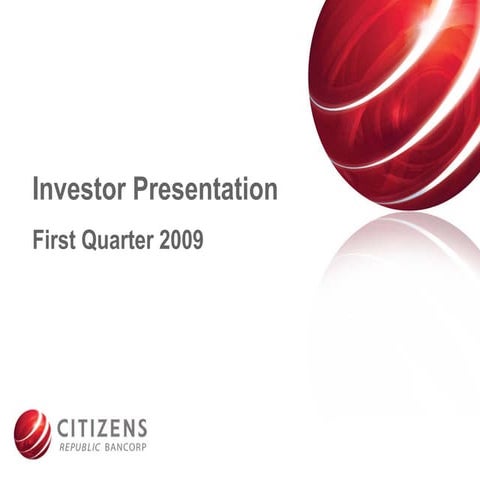 Q1 2009 Earning Report of Citizens Banking Corp.