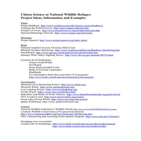 Citizen Science At National Wildlife Refuges