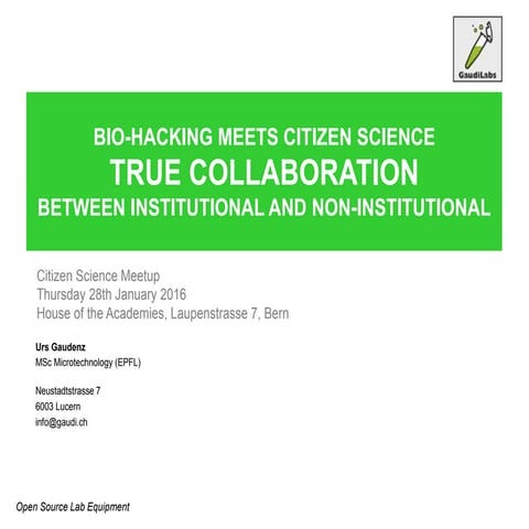 Citizen Science? Let’s call it «Open Science»