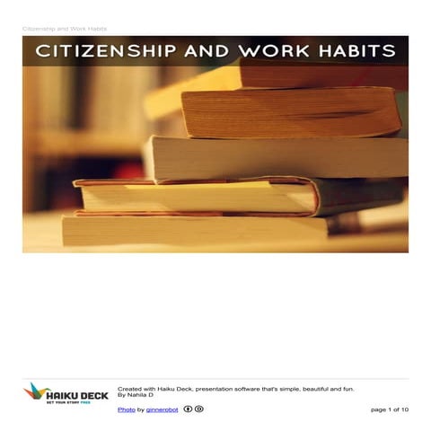 Nahila- Work Habits and Citizenship