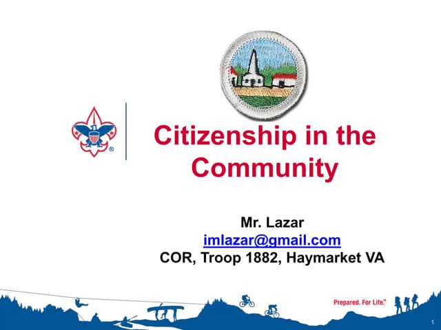 Citizenship In The Community Merit Badge Class Instructor Presentation