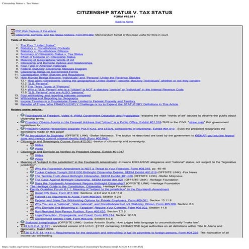 Citizenship Status v. Tax Status, ForM #10.011