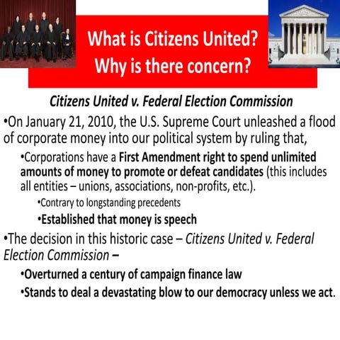 Citizens United Is Unconstitutional - Restore Democracy to The People