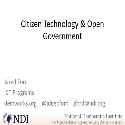 Citizen Technology & Open Government