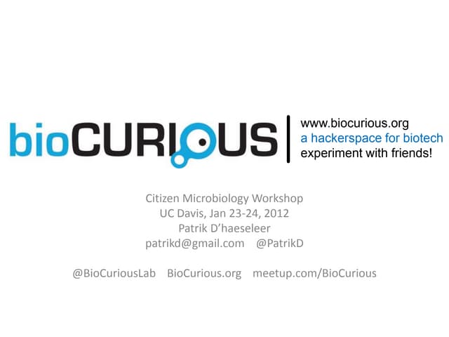 BioCurious Citizen Microbiology Workshop