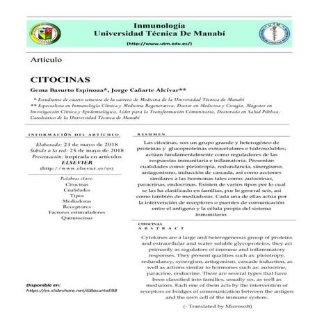Citocinas - Basurto Espinoza Gema