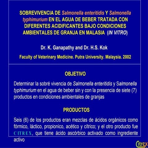 Citrex Salmonella Malasia. Thailand