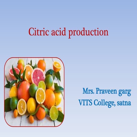 Citric acid production