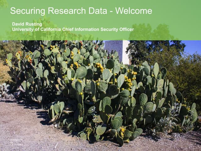 Securing Research Data - David Rusting